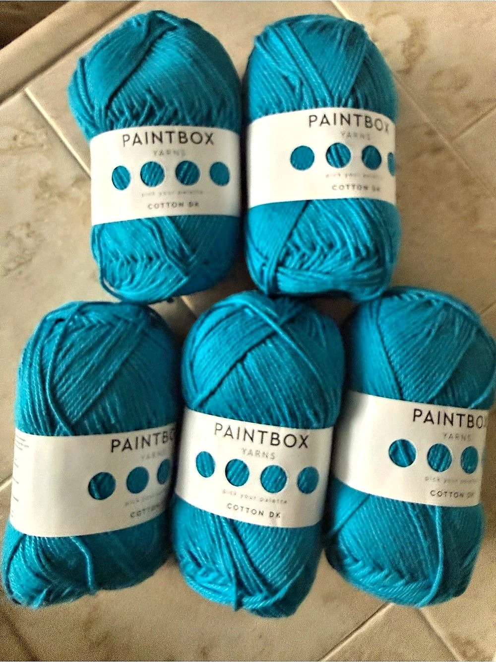 Paintbox Yarns Cotton DK Yarn 5-Skein Lot in Blue